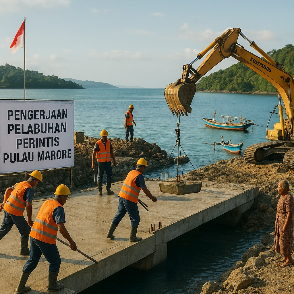 Pengerjaan Pelabuhan Perintis di Pulau Marore untuk Perkuat Konektivitas Kepulauan Talaud