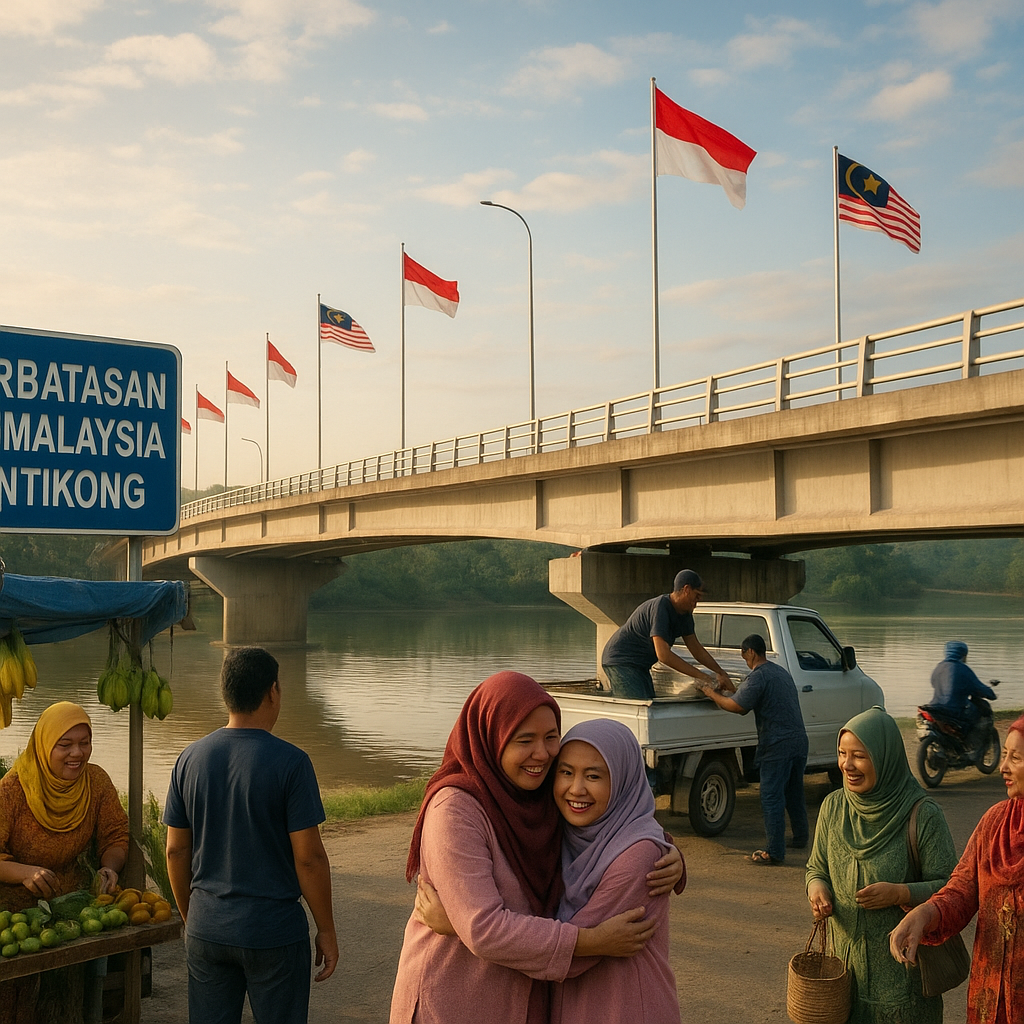 Jembatan penghubung RI-Malaysia di Entikong, simbol silaturahmi dua negara