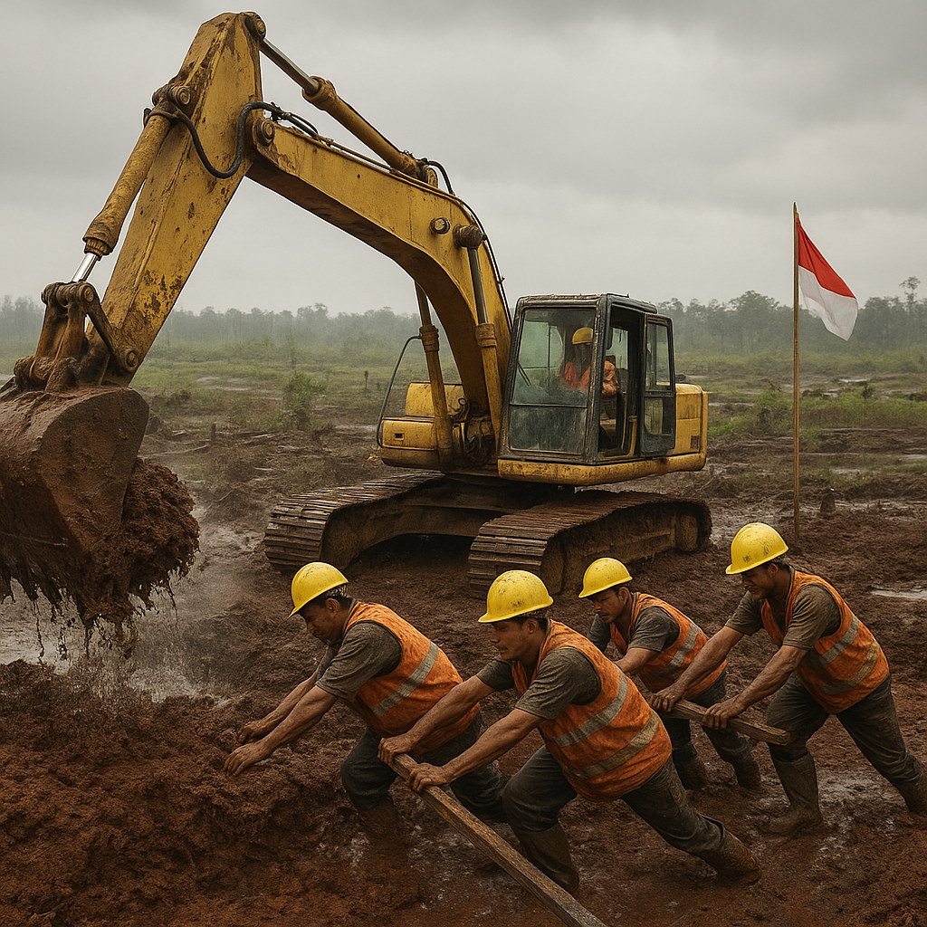 Jerit Mesin di Rawa Aruk: Pembangunan Jalan Trans Perbatasan Capai Titik Tersulit