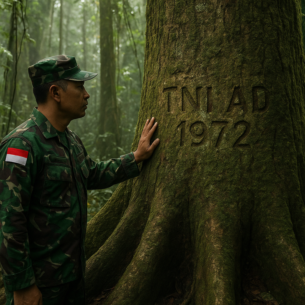 Prajurit TNI dan Pohon Tua di Perbatasan: Merawat Jejak Sejarah di Hutan Belantara