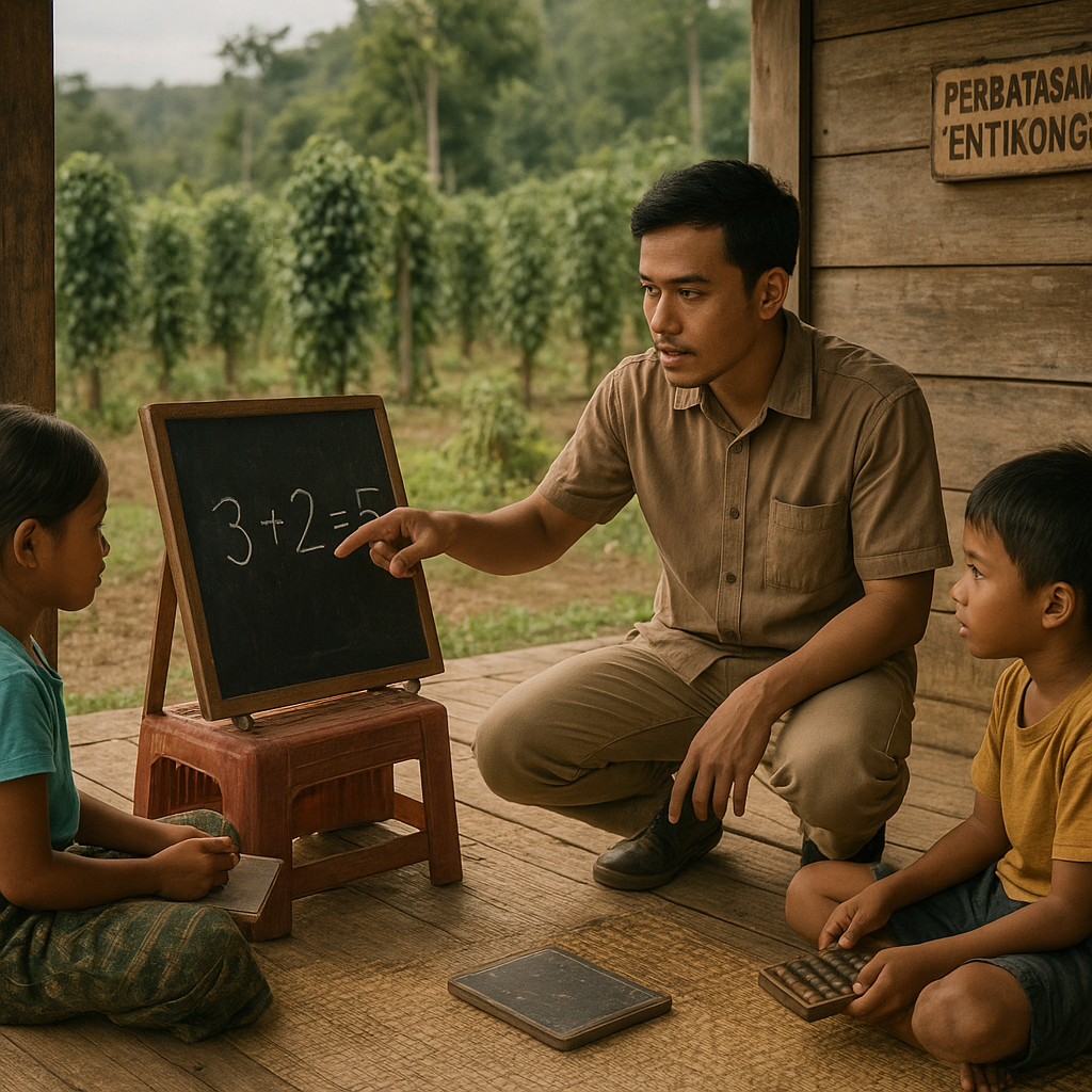 Kelas Beranda di Perbatasan Entikong: Guru Relawan dan Semangat Belajar di Ujung Barat Kalimantan