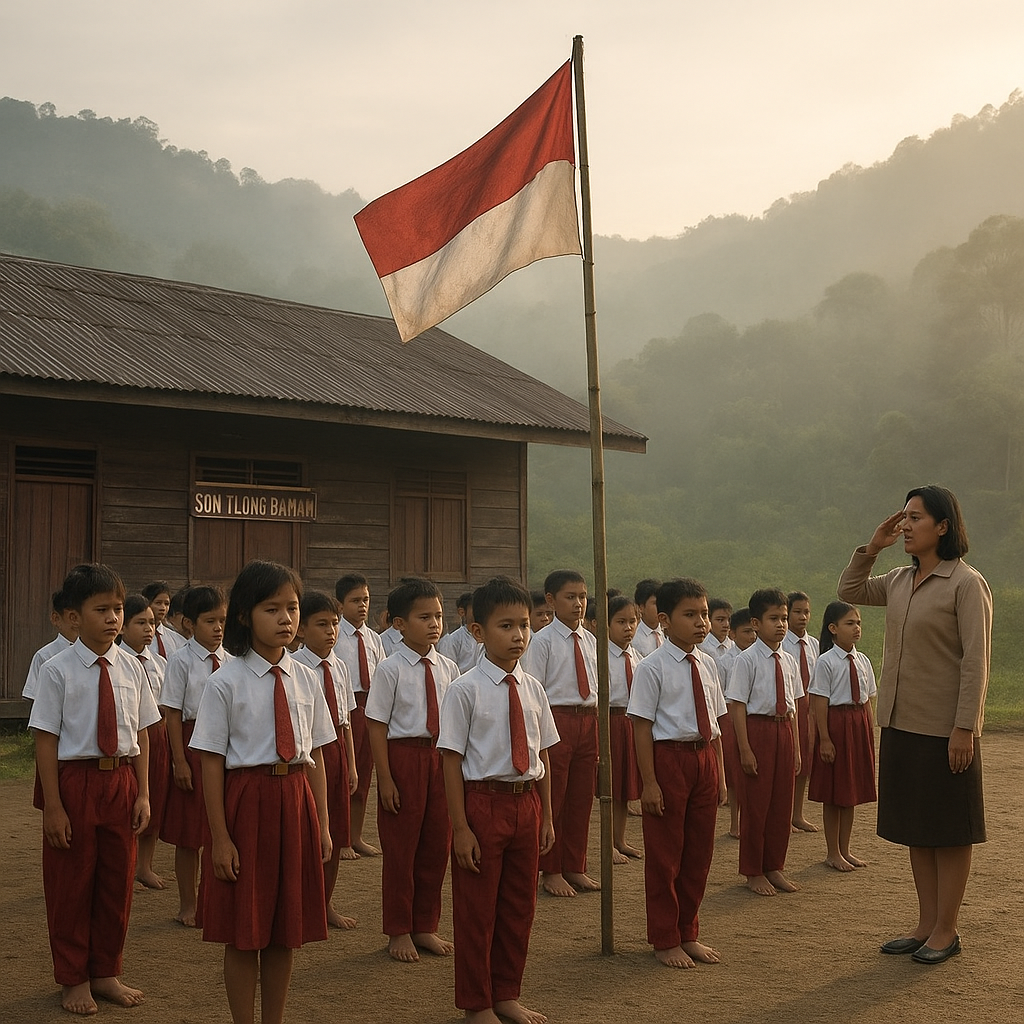 Upacara Bendera di SDN 1 Long Bawan: Merah Putih Berkibar di Lembah Perbatasan
