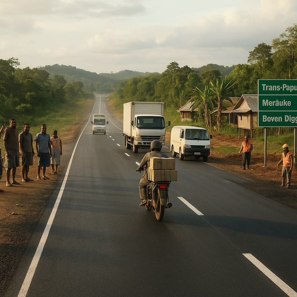 Jalan Trans-Papua Segmen Merauke-Boven Digoel: Aspal Baru dan Cerita Pengangkutan Logistik