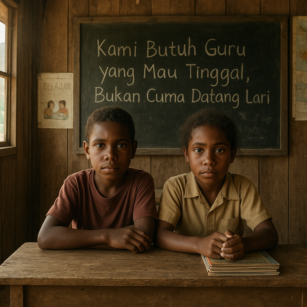 Suara Anak Perbatasan Papua: “Kami Butuh Guru yang Mau Tinggal, Bukan Cuma Datang Lari”