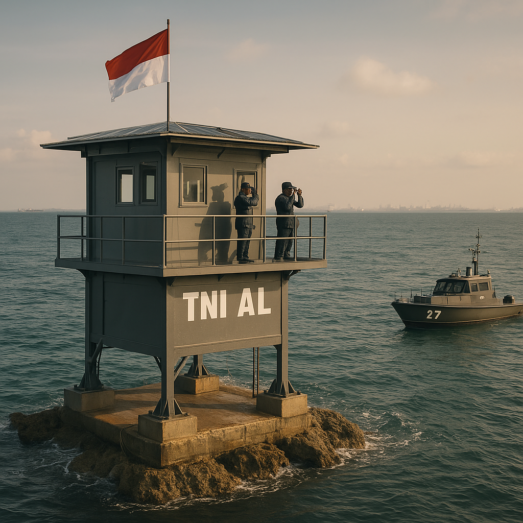 TNI AL Bangun Pos Pantau Baru di Pulau Nipa, Pengawasan di Pintu Gerbang Singapura Diperketat