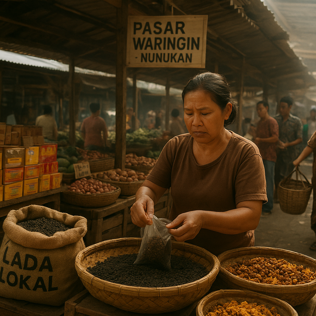 Pasar Waringin di Nunukan: Bau Rempah dan Lada Menyengat, Dagangan Bersaing dengan Produk Malaysia