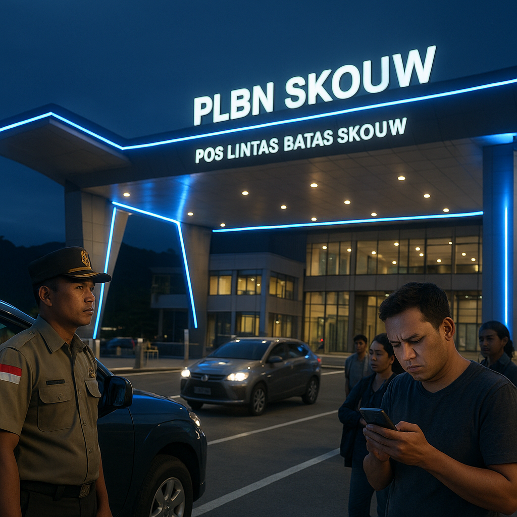 Pos Lintas Batas Skouw: Wajah Baru dengan Lampu LED, tapi Sinyal Internet Masih 'Nge-drop'