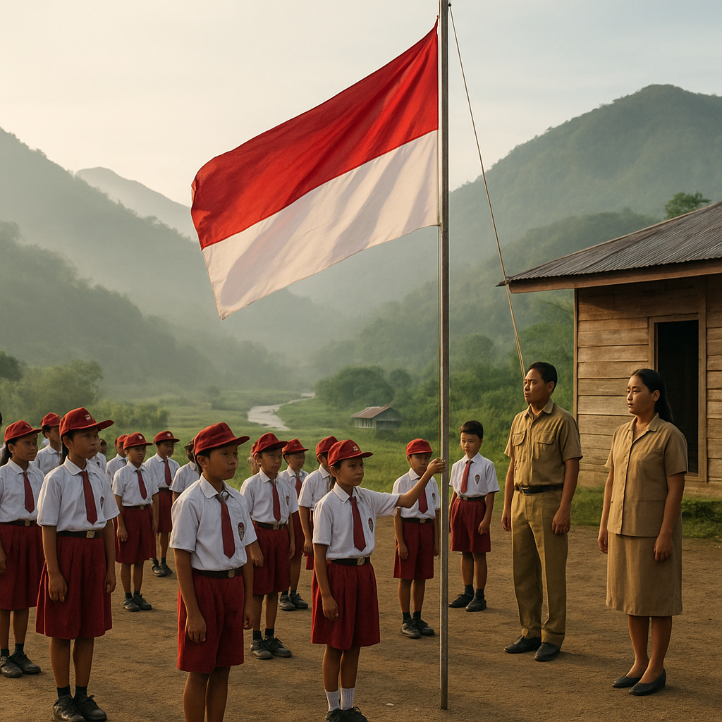 Upacara Bendera di SDN 1 Long Bawan: Merah Putih Berkibar di Lembah Terpencil Perbatasan Malaysia