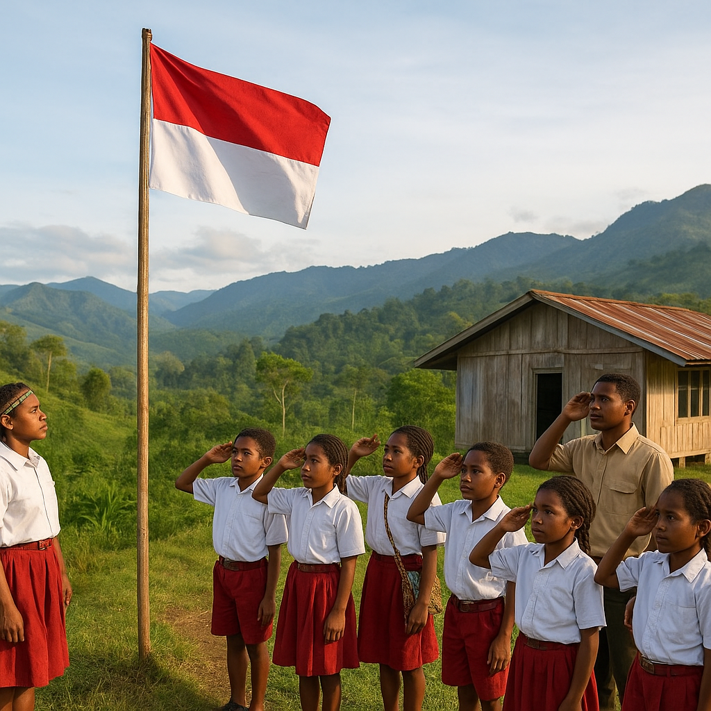 Pelajaran Sejarah di SD Perbatasan: Merah Putih di Atas Perbukitan Papua