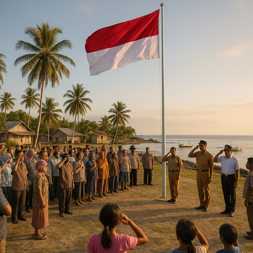Upacara di Pulau Miangas: Bendera Berkibar di Titik Terutara NKRI