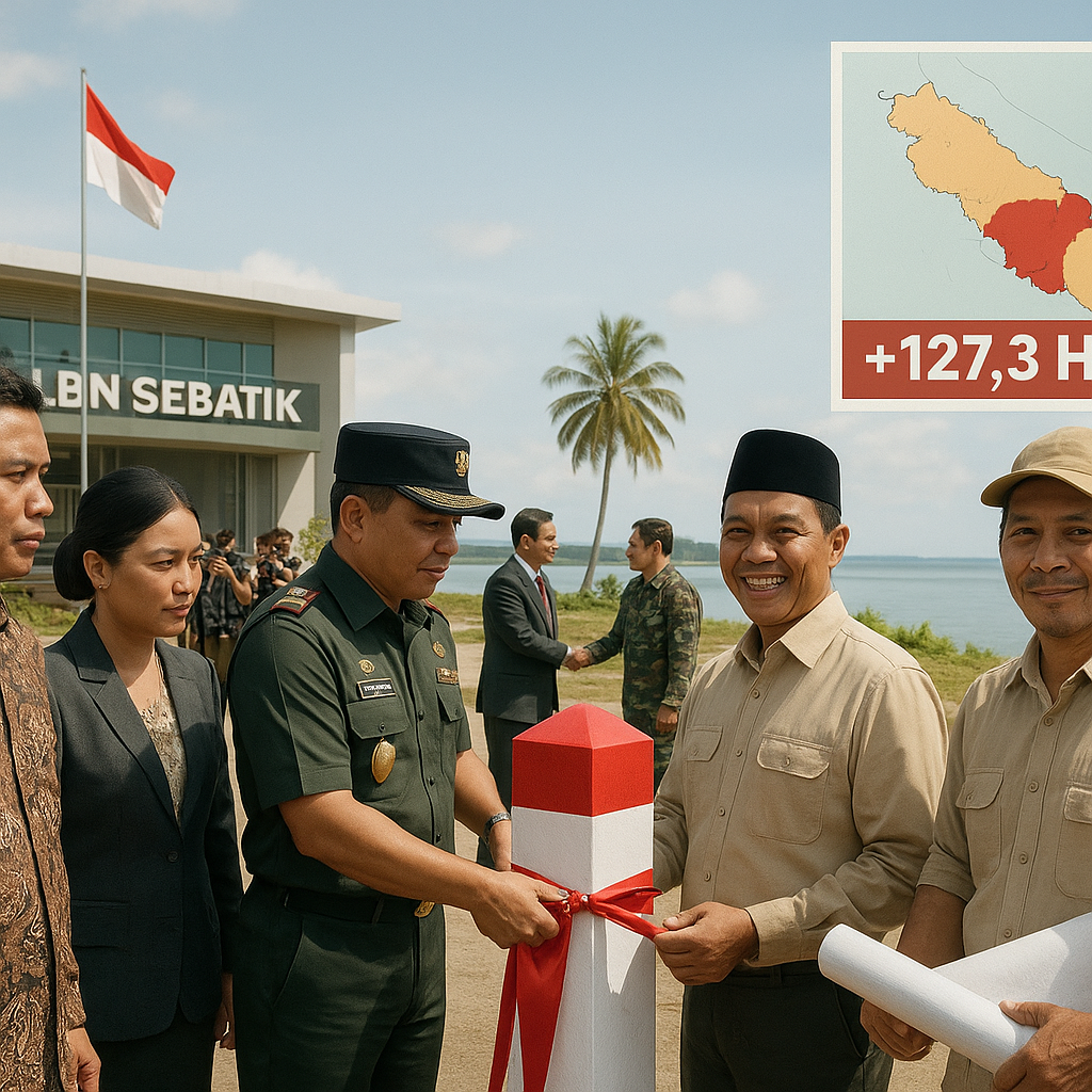 Garis Batas Baru, Wilayah Indonesia di Sebatik Bertambah 127,3 Hektare