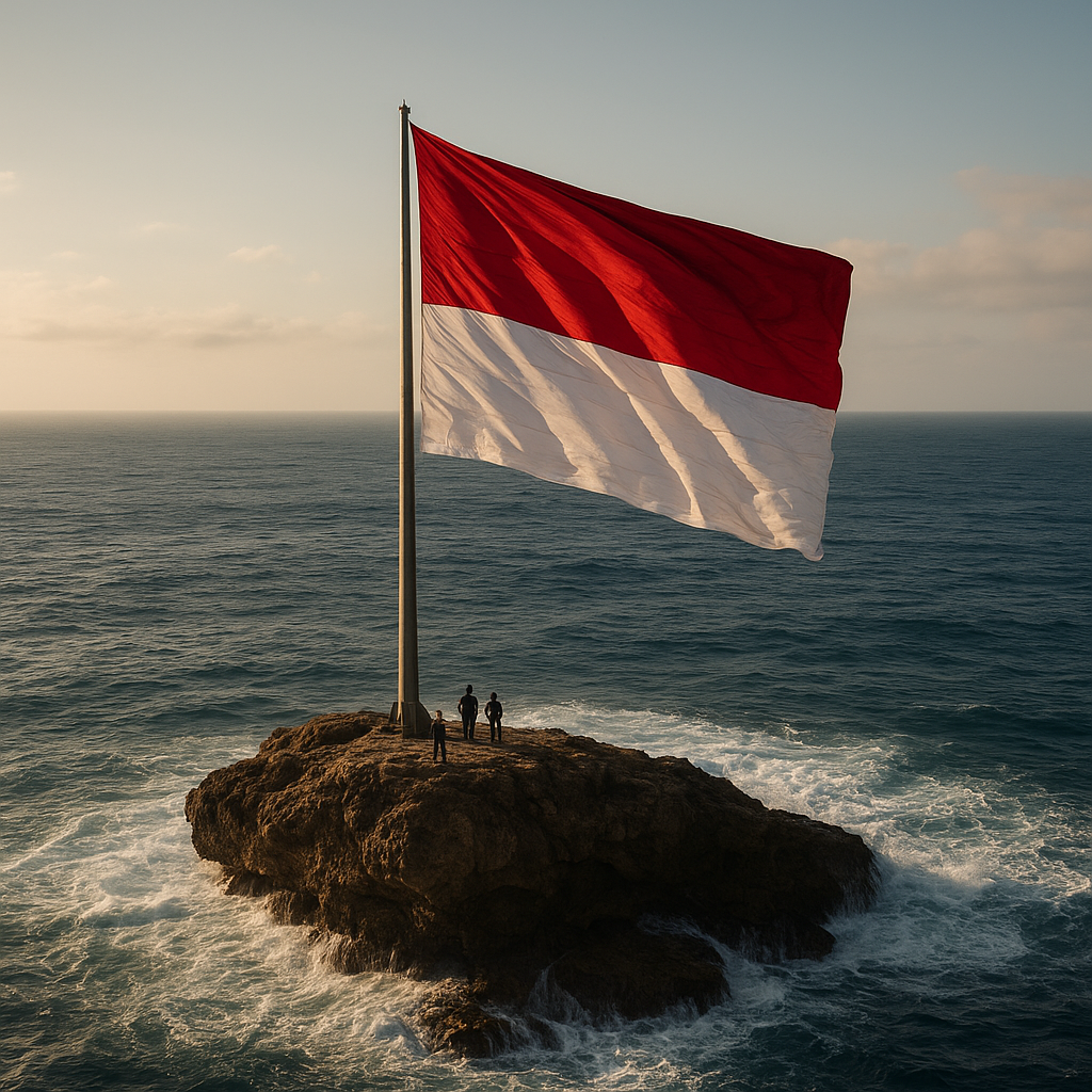 Bendera Merah Putih Setinggi 30 Meter Berkibar di Pulau Dana, Titik Selatan Nusantara