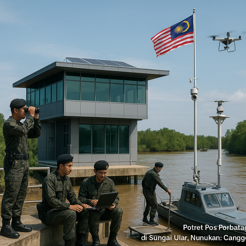 Potret Pos Perbatasan Malaysia di Sungai Ular Nunukan: Canggih, Modern, dan Siaga Penuh
