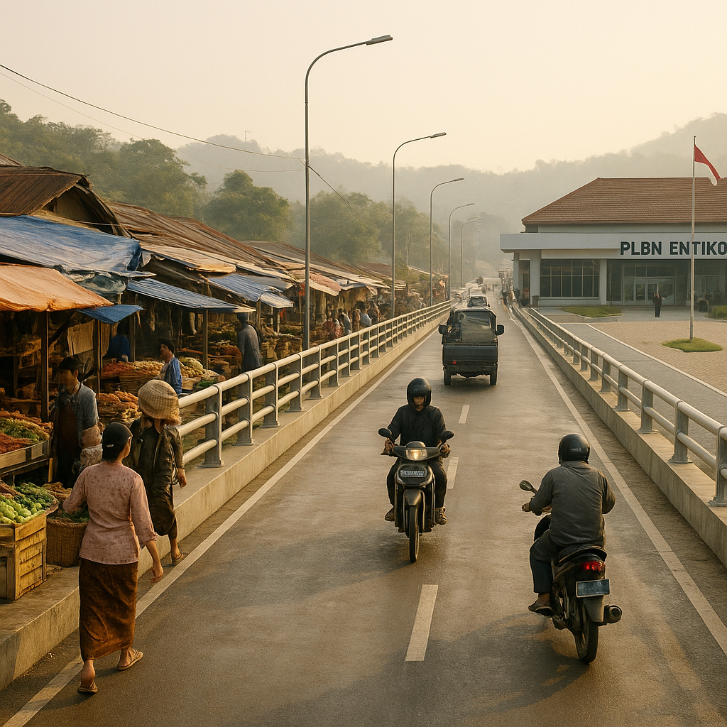 Jembatan Penghubung di Entikong: Dari Pasar Tradisional ke Gerbang Negara