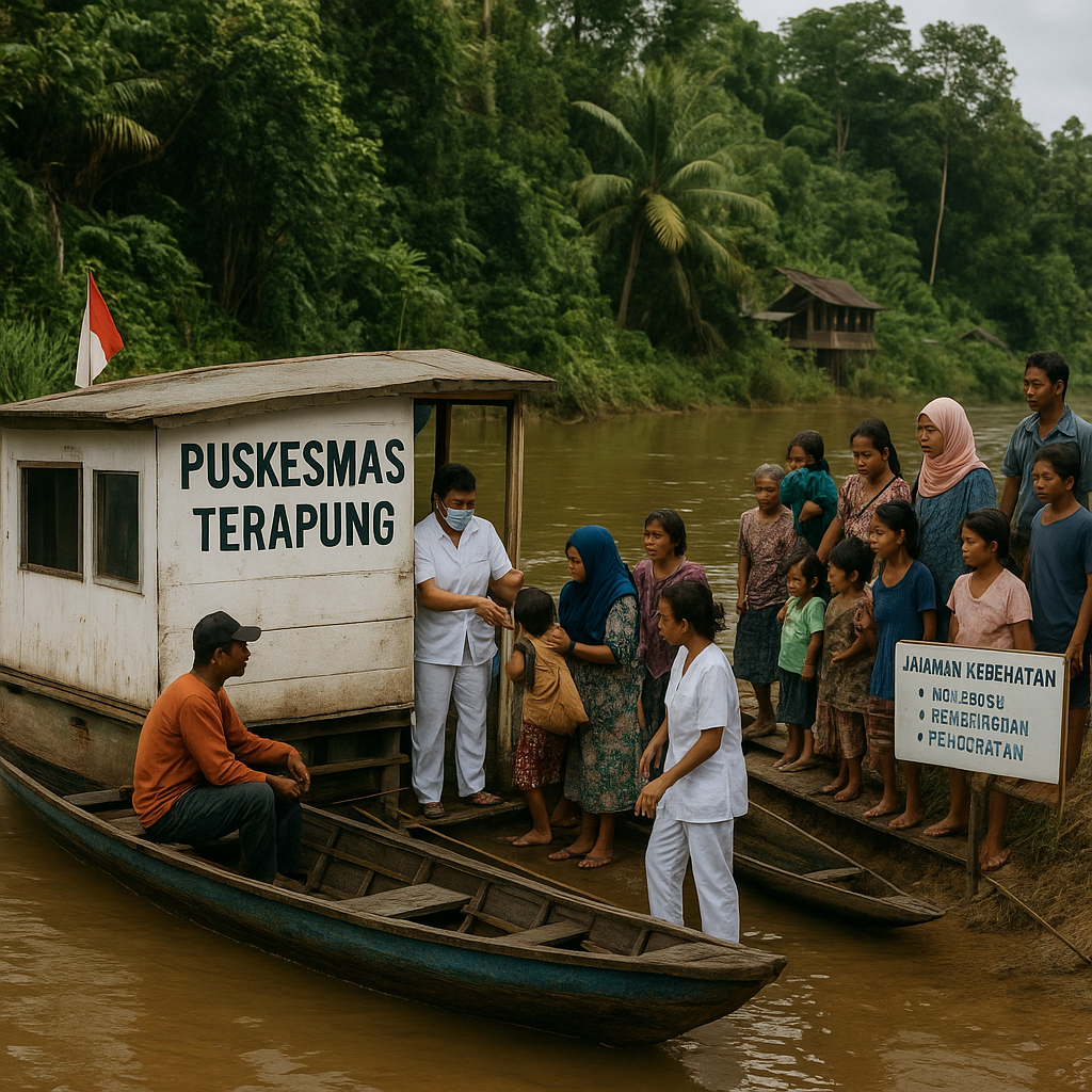 Puskesmas Terapung di Sungai Sei Pancang: Layanan Kesehatan untuk Desa Terisolasi Perbatasan
