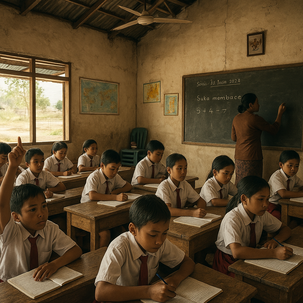 Siswa SD di Pulau Timor Belajar dengan Tekun, Meski Banyak Keterbatasan