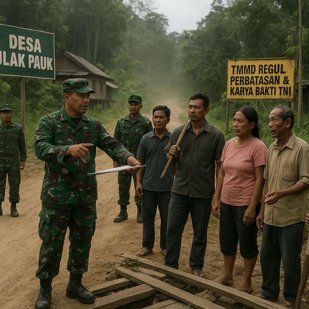 Dandim 1206/Putussibau Survey Bakal Lokasi TMMD Regular Perbatasan dan Karya Bakti TNI di Desa Ulak Pauk