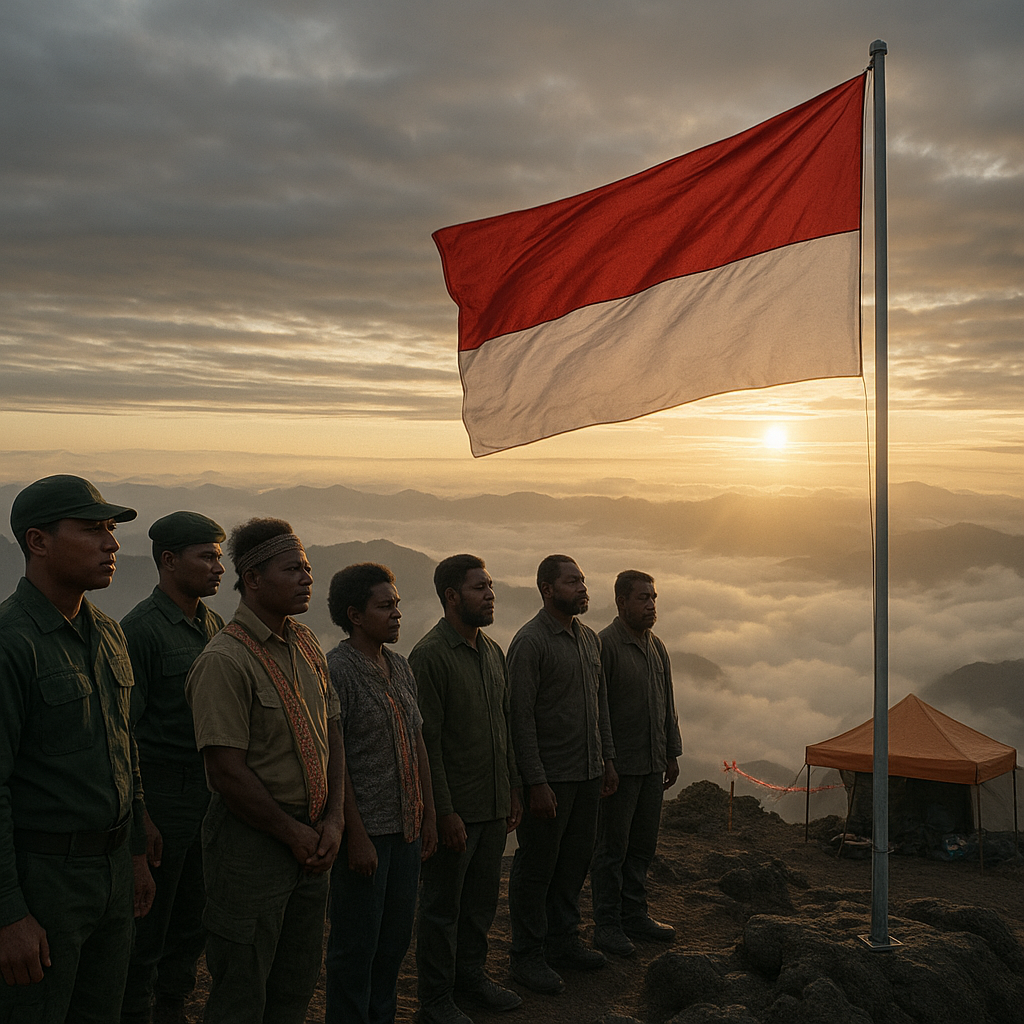 Upacara Bendera di Puncak Gunung Perbatasan: Merah Putih Berkibar di Atas Awan