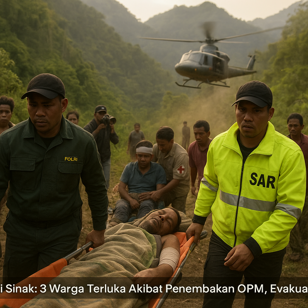 Tragedi Sinak: 3 Warga Terluka Akibat Penembakan OPM, Evakuasi Darurat