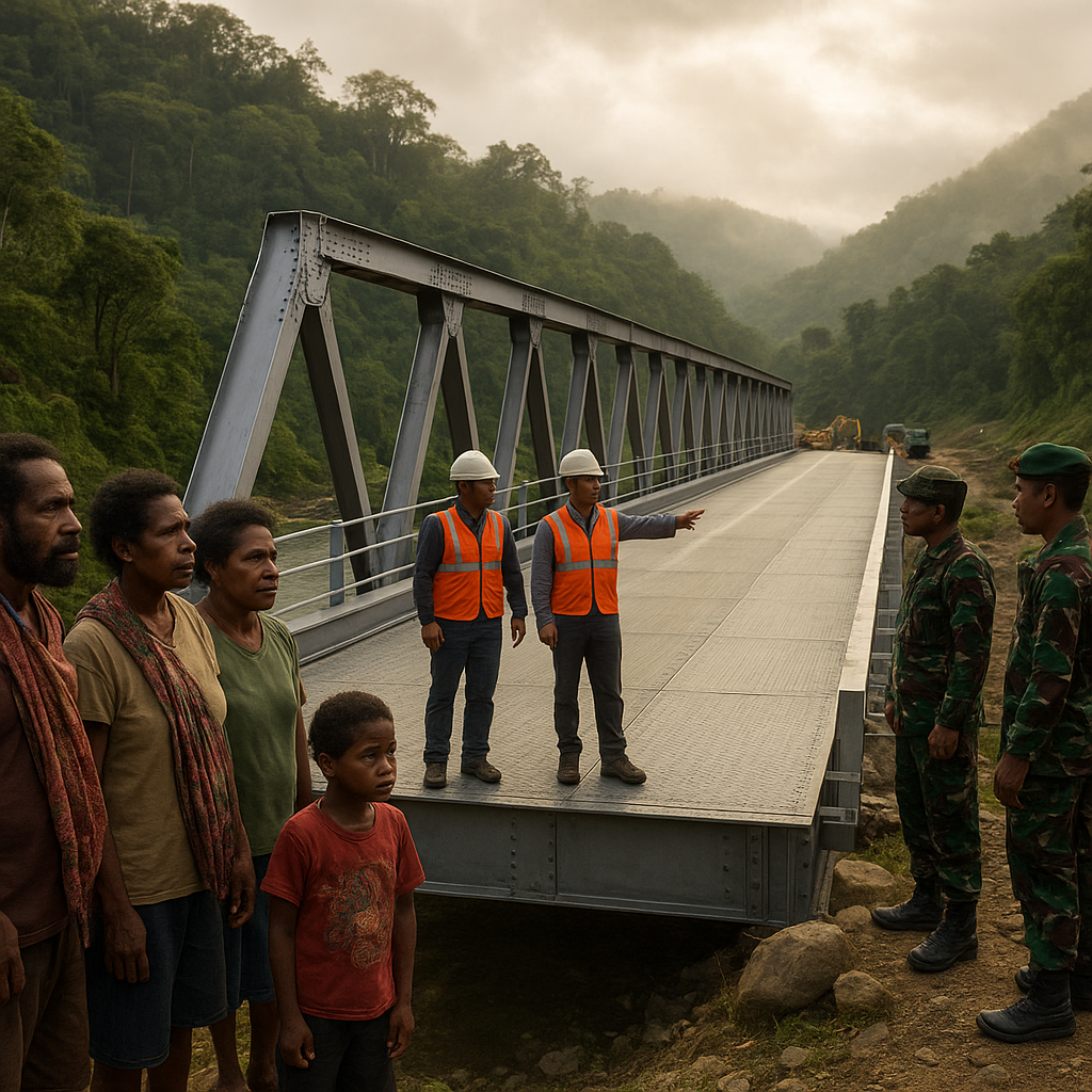 Jembatan penghubung ke Kampung Kiyuk, Perbatasan RI-PNG, Akhirnya Tembus Setelah Bertahun