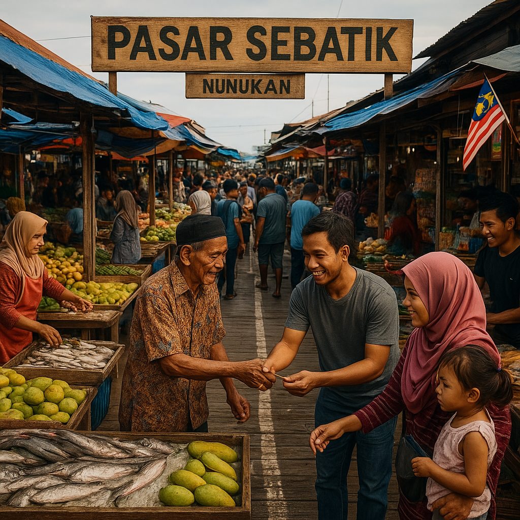 Pasar Perbatasan Sebatik Ramai oleh Barang dan Cerita Warga Dua Negara