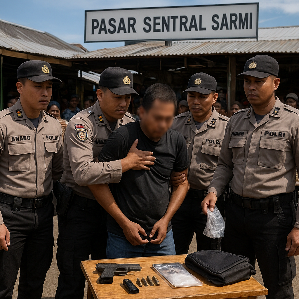 Perantara Senjata untuk Jaringan KKB Papua Ditangkap di Pasar Sentral Sarmi