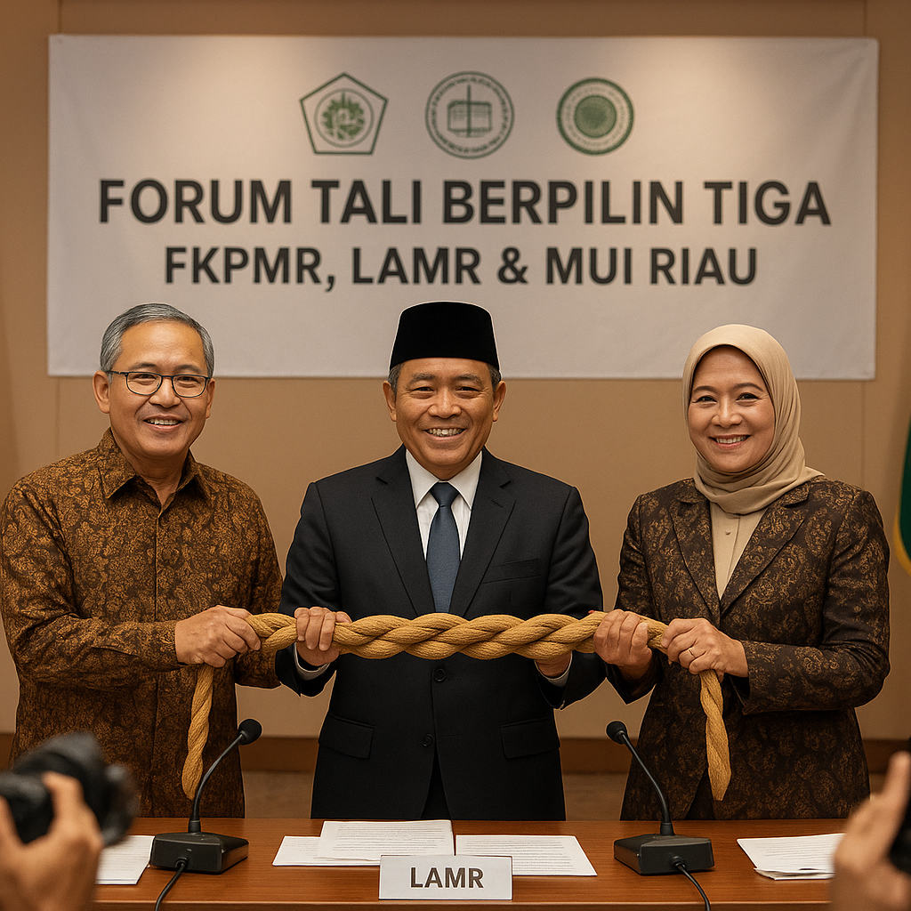 FKPMR, LAMR, dan MUI Riau Sepakat Perkuat Sinergi Bangun Daerah Lewat Forum Tali Berpilin Tiga