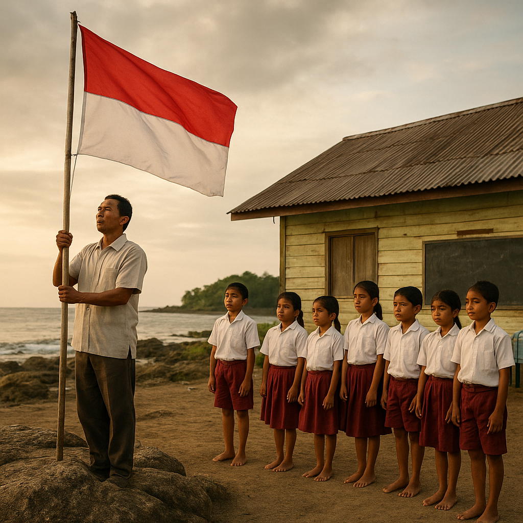 Upacara Bendera di Atas Karang: Kisah Guru Honor di Pulau Terluar Raihat