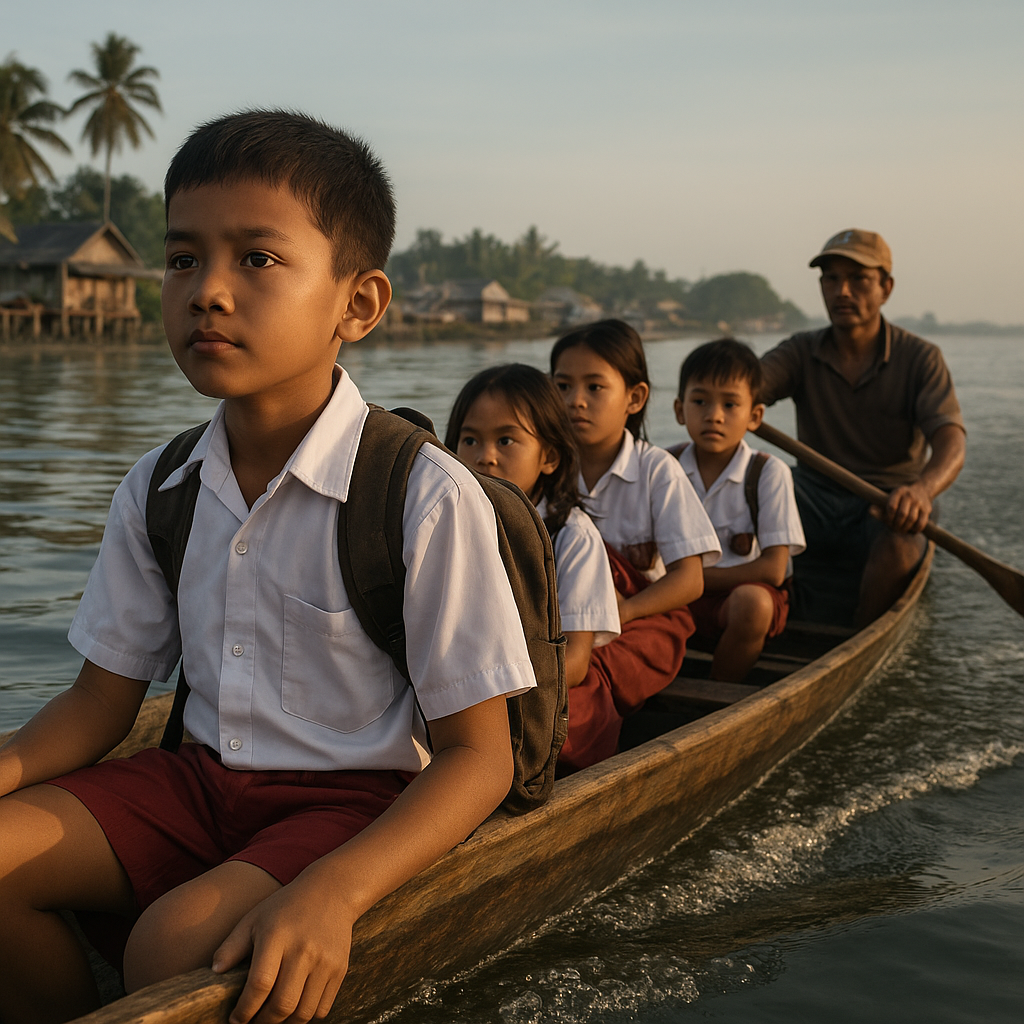 Di Pulau Sebatik, Anak-anak Menyeberang Laut untuk Sekolah di Negeri Tetangga