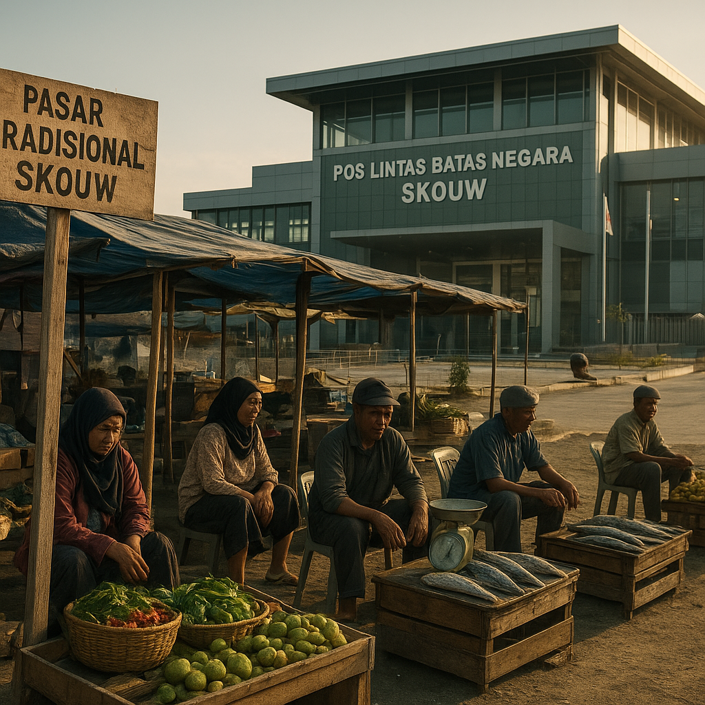 Pos Lintas Batas Negara di Skouw, Papua: Antara Harapan dan Realitas Pasar Tradisional