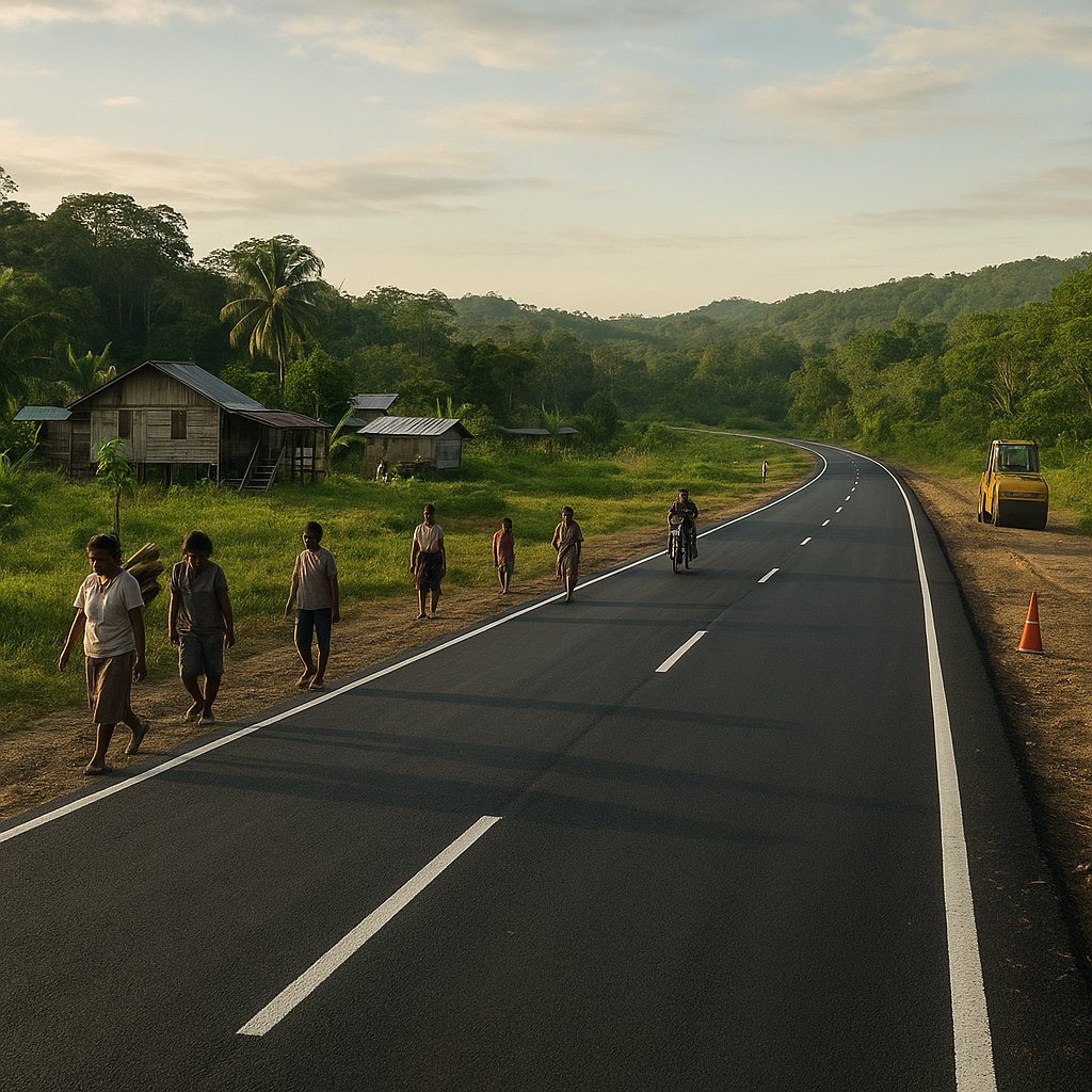 Jalan Trans Papua Segmen Merauke-Bovendigul: Aspal Baru dan Isolasi Dusun-Dusun Terluar