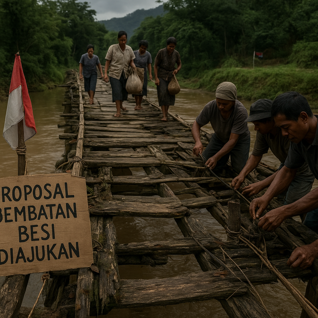 Jembatan Penghubung Desa di Perbatasan Timor Leste: Kayu Lapuk dan Impian Besi