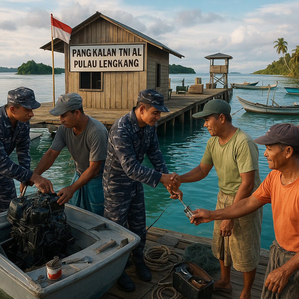 Pangkalan TNI AL di Pulau Lengkang, Maluku: Perbaikan Kapal dan Patroli Bersama Nelayan